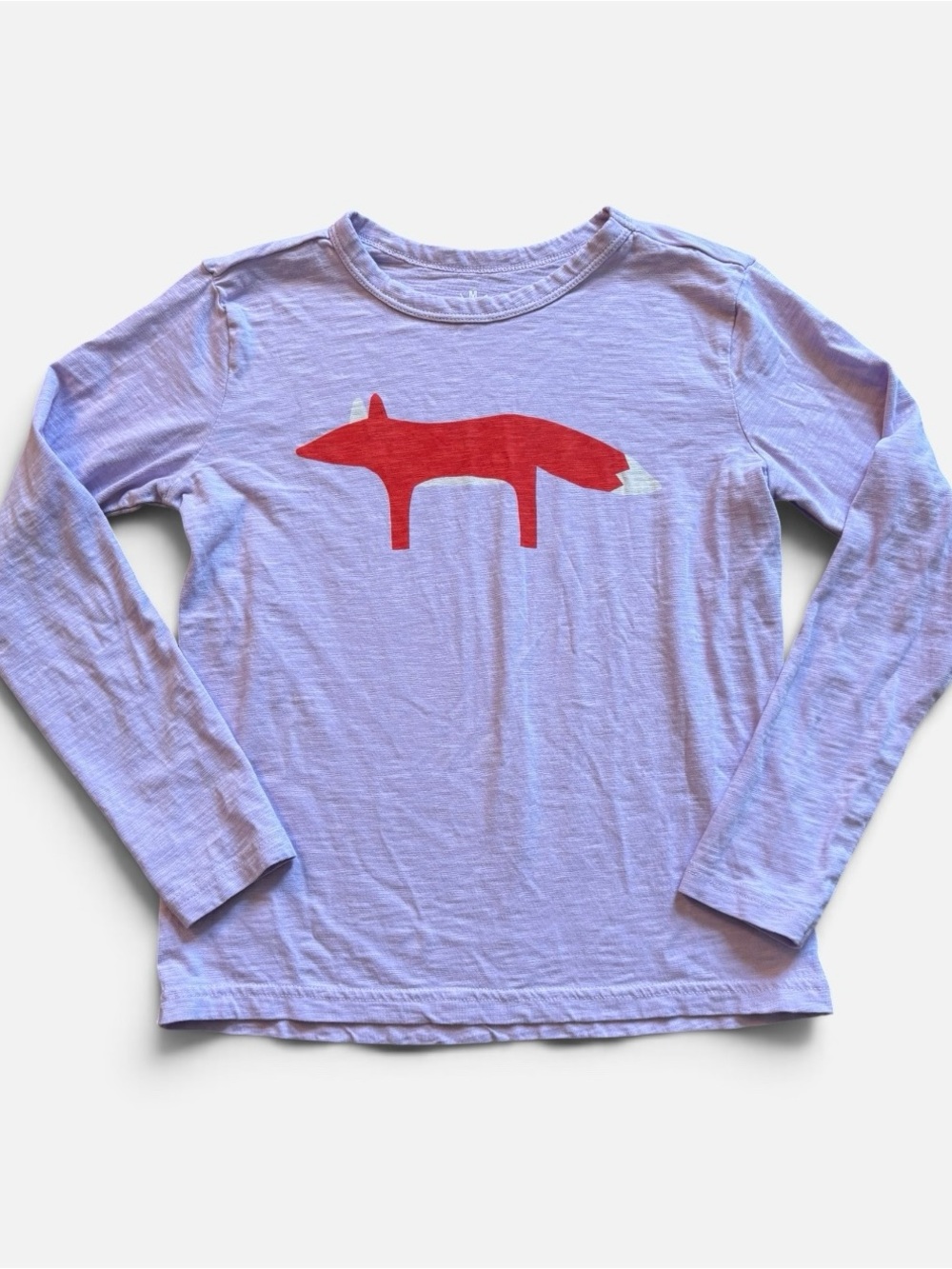 Primary | Lilac Long-Sleeve Tee with Red Fox Graphic | Size 8